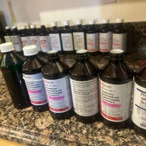 3MG promethazine and 4MG codeine  Per 5ML